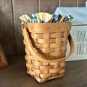 Longaberger 1998 American Cancer Society Basket with Floral Liner